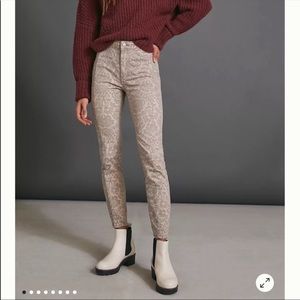 Anthropologie Pilcro flocked High rise Tan Jeans